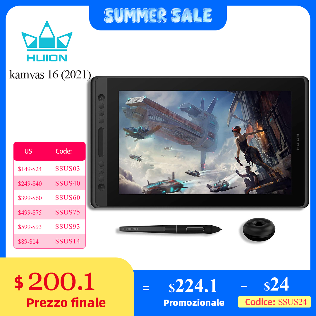Huion Tablet Accessories - HUION-Monitor de desenho gráfico, Kamvas 16(2021),