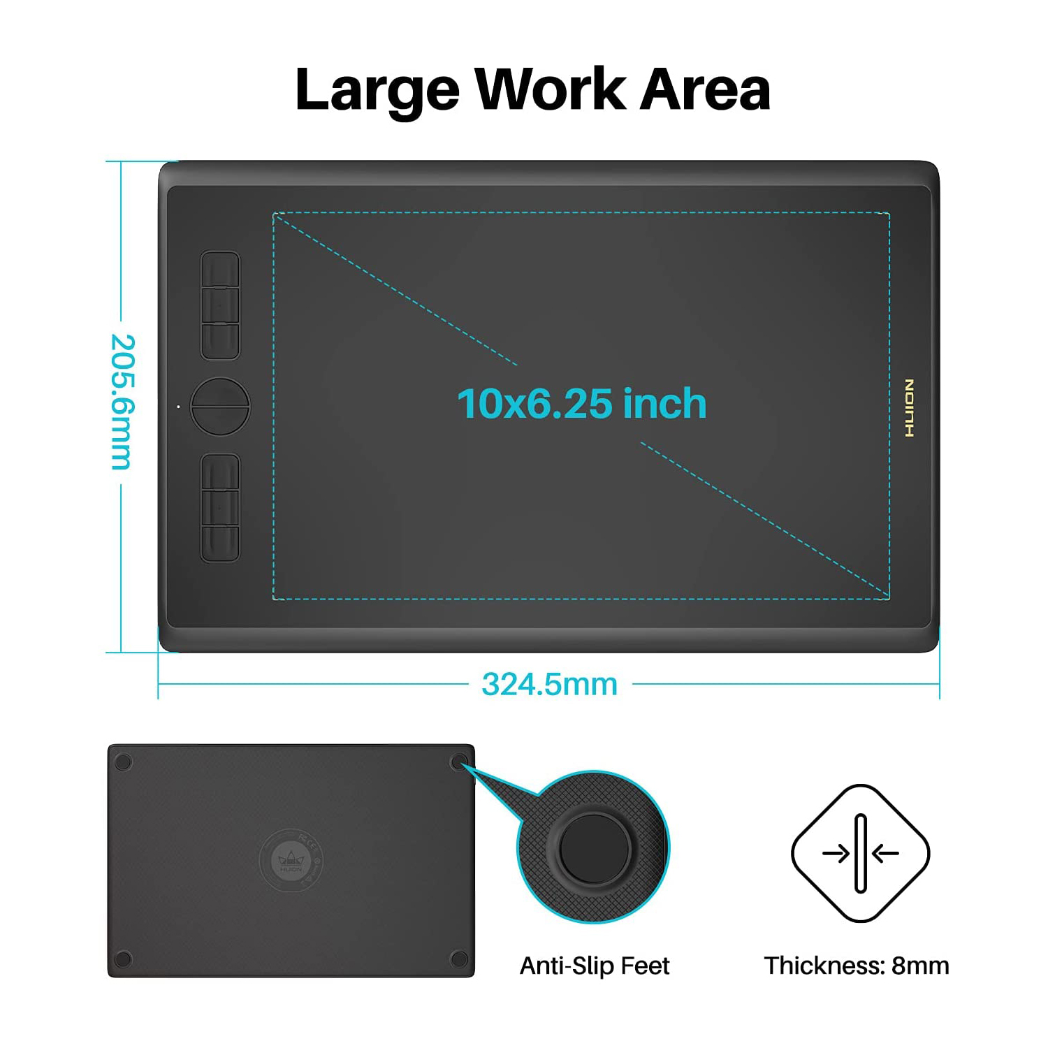 10x6 Polegada huion h610x gráf - Huion Tablet Accessories avaliação e preço