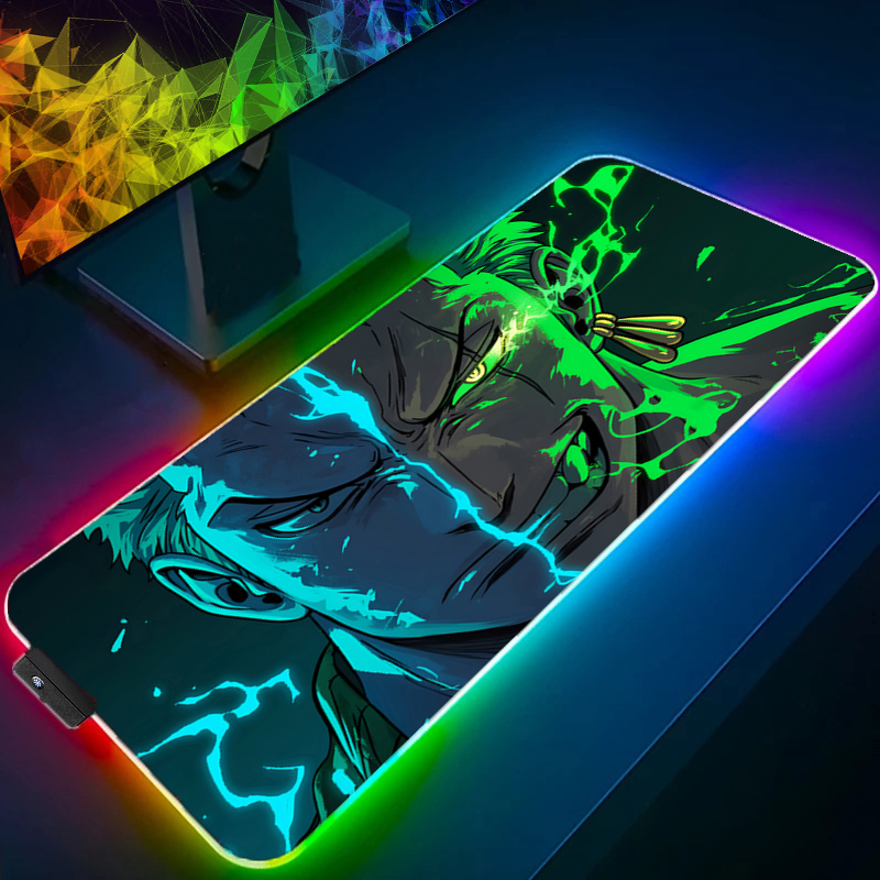 Uma peça zoro mouse pad rgb ac - Tablet Accessories For Gaming avaliação e preço